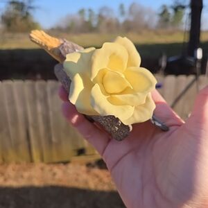 Vintage Boehm Bone Porcelain Yellow Flower Made In England